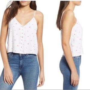 Rails aubry rossetto lips silk tank top medium
